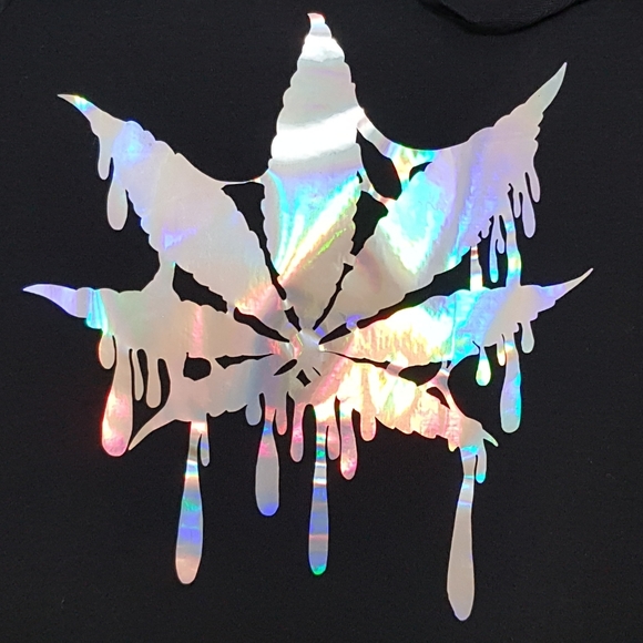 🔥Holographic Cannabis Leaf Drip Unisex Sweatshirt - Picture 2 of 3